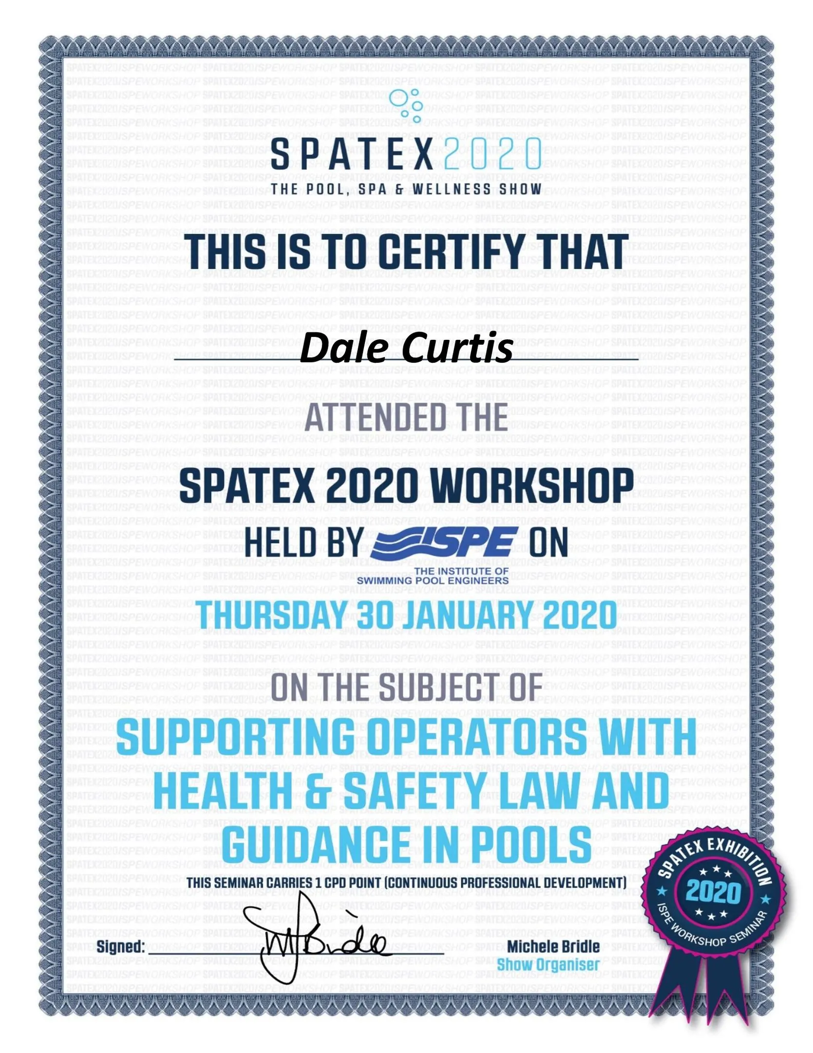 Pool Health & Safety Certificate
