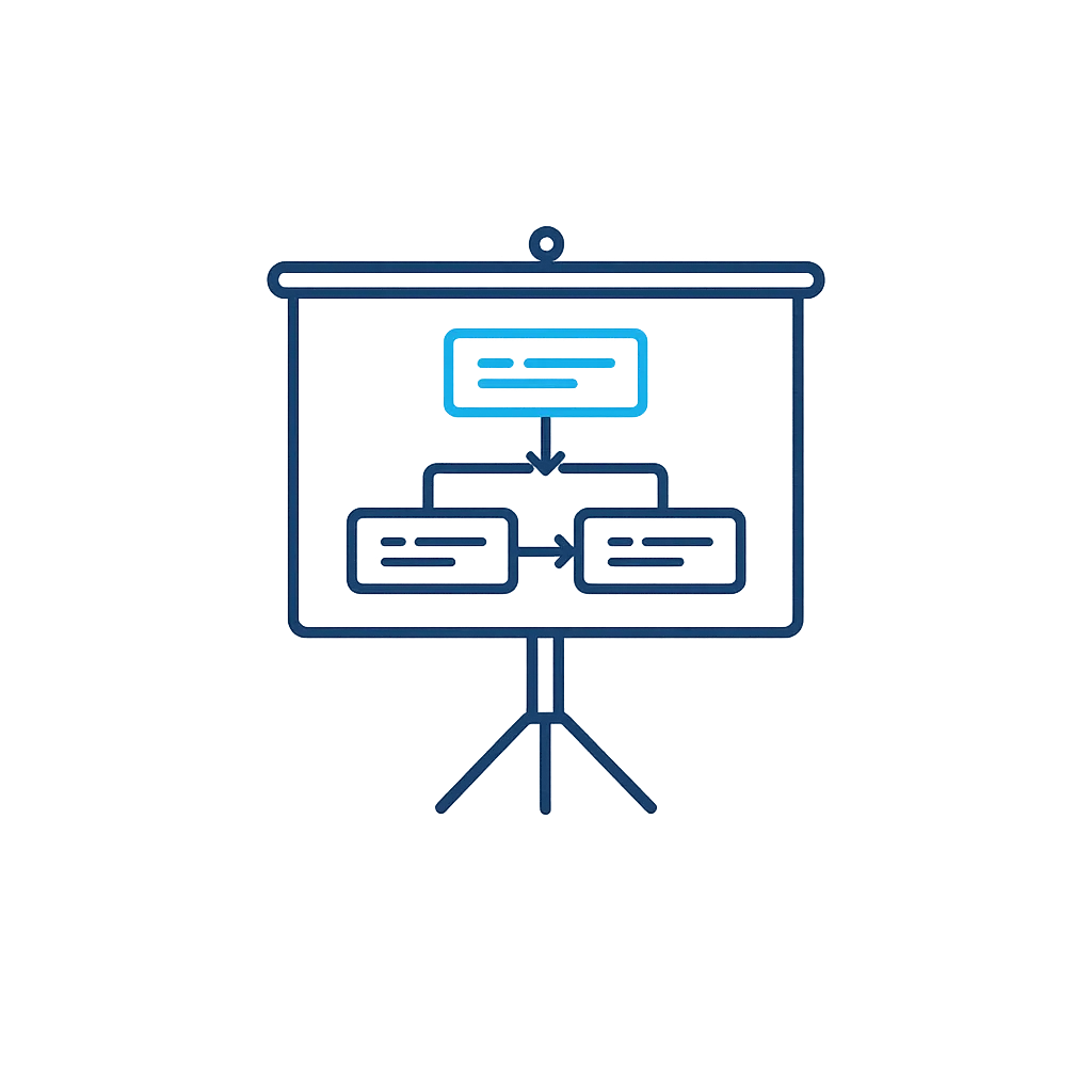 training screen with 3 structured blocks