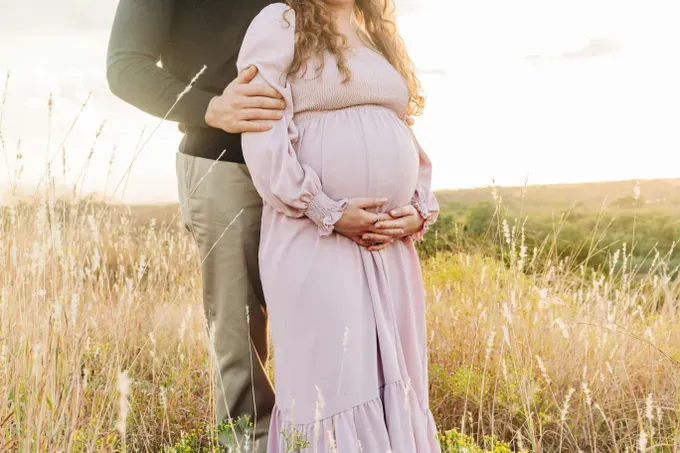 calm couple happy about pregnancy