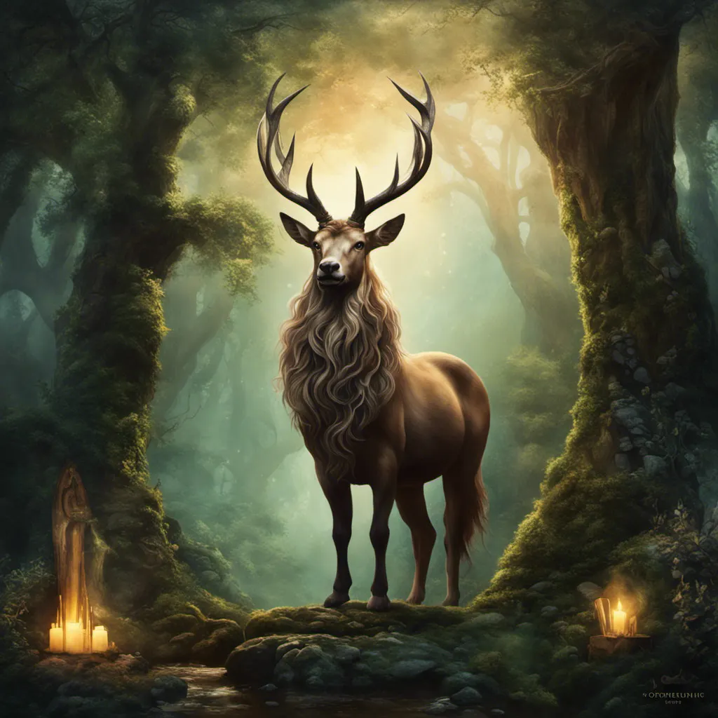 Stag in a magical forest