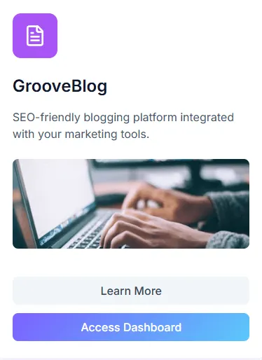 image of GrooveBlog app in Scale.gg dashboard