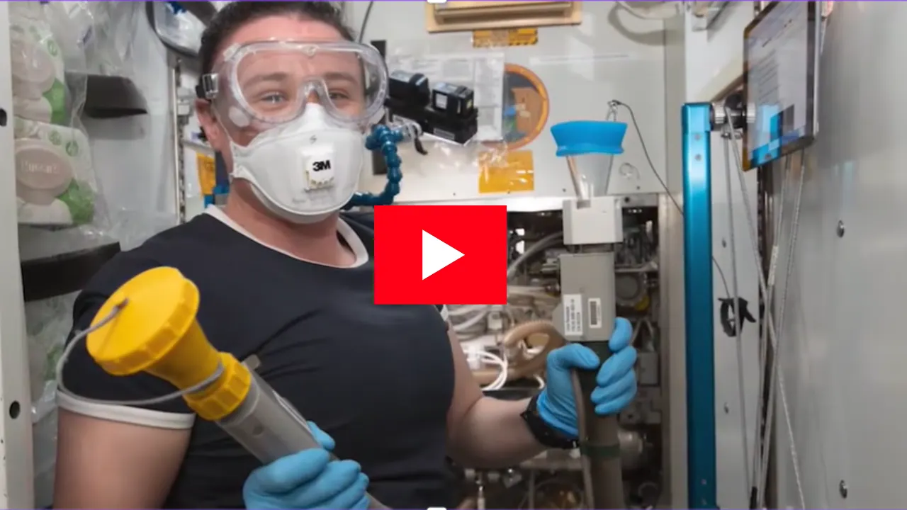 Astronauts pee with 0 gravity