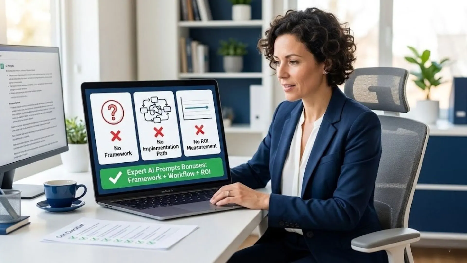 Solopreneur identifying three AI buying mistakes solved by expert ai prompts bonuses on laptop