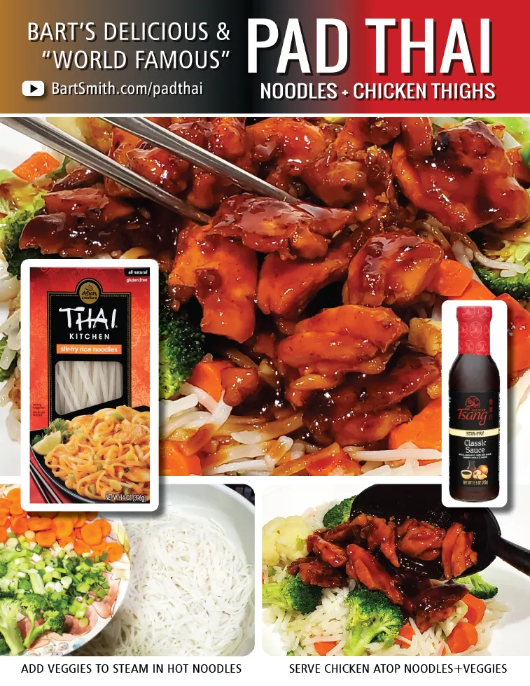 Bart Smith's Pad Thai Noodles (With Chicken) Recipe Press Release