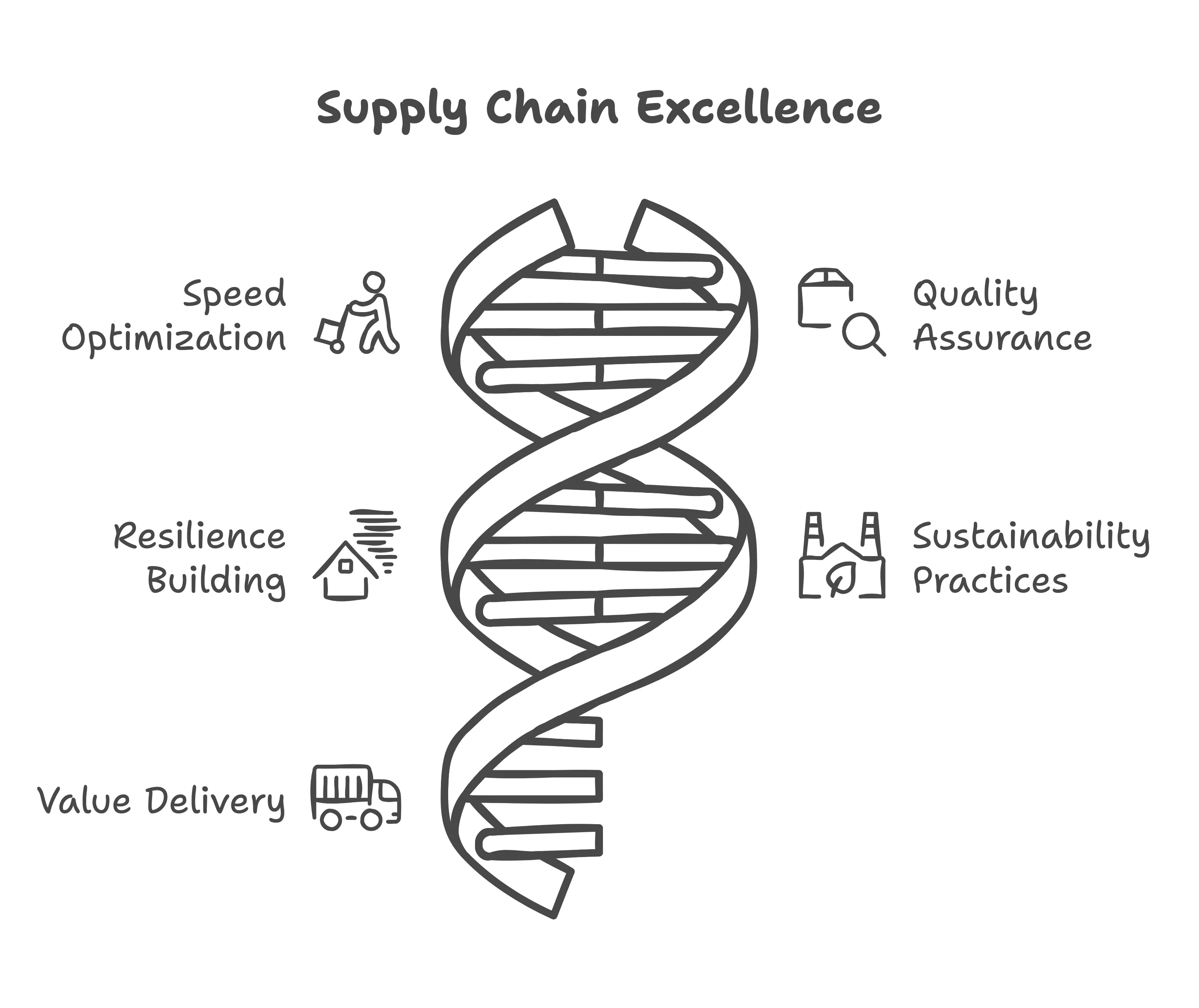 Supply Chain Excellence - supply chain’s speed, quality, resilience, sustainability, and value delivery