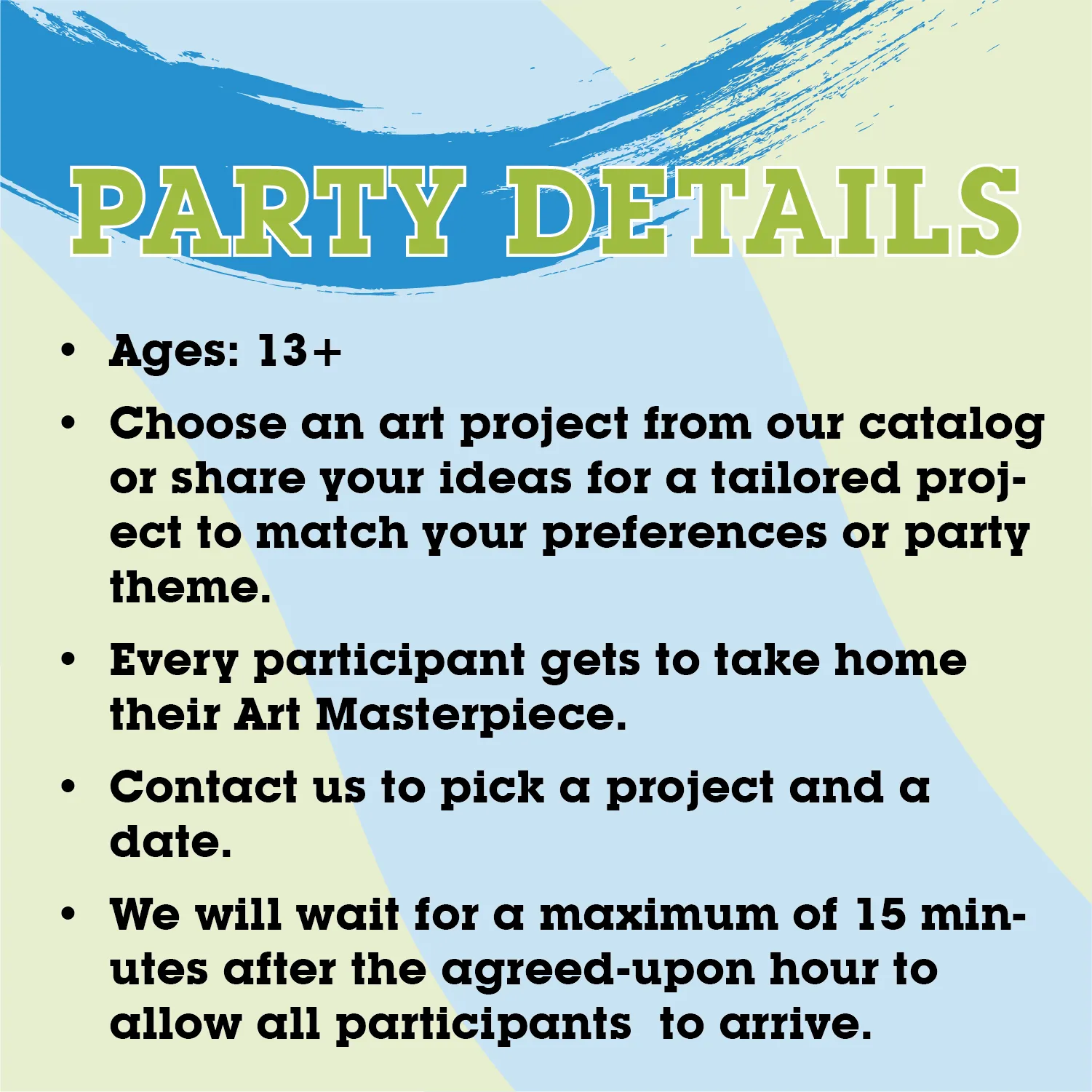 Adult Painting Party Details