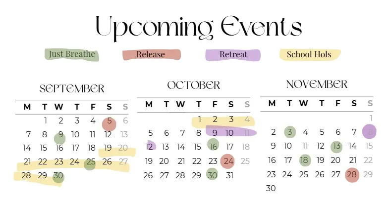 Breathwork Dates September October November