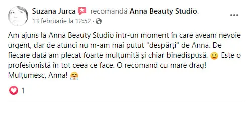 recenzie facebook annabeautystudio.ro