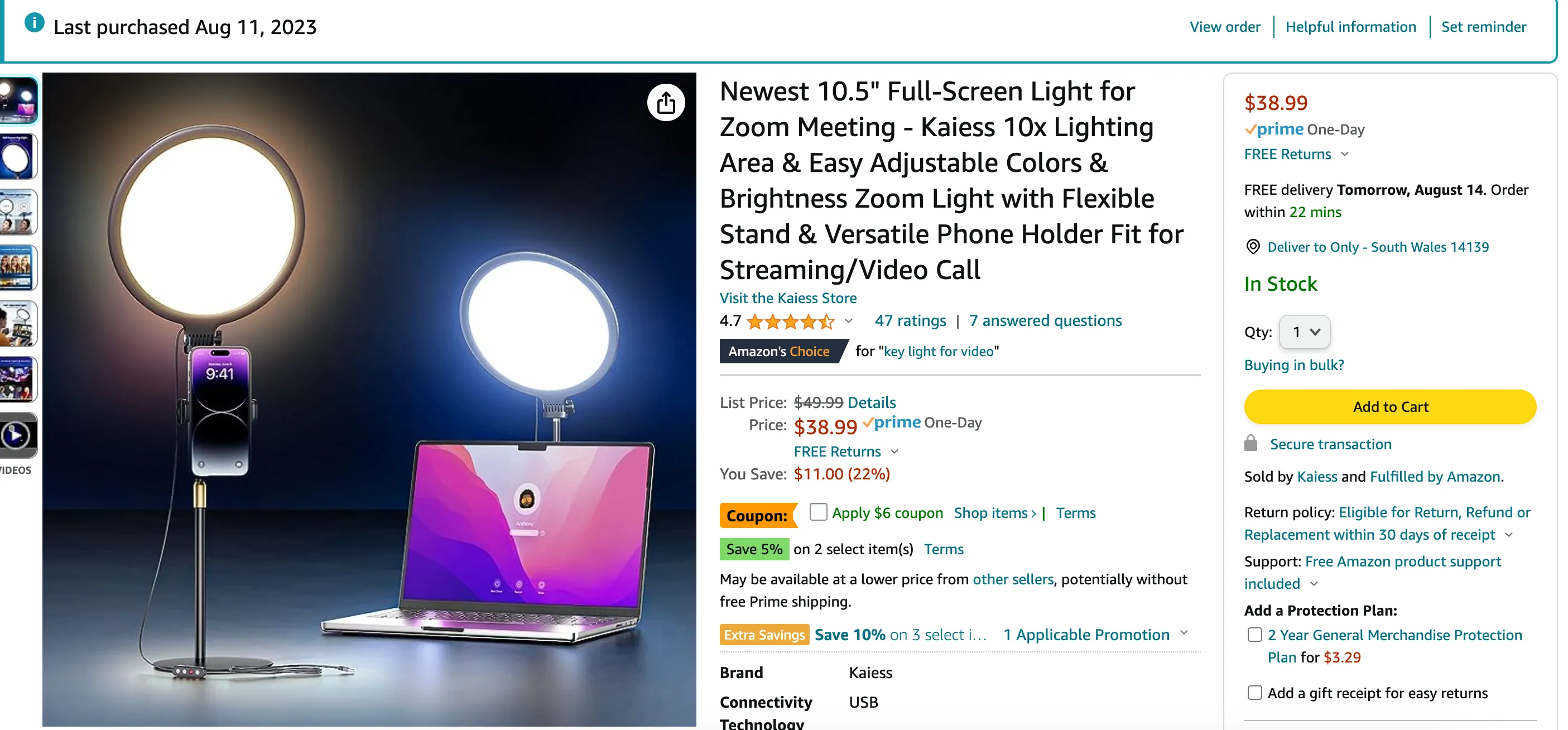 Newest Key Light Ring Light from Amazon