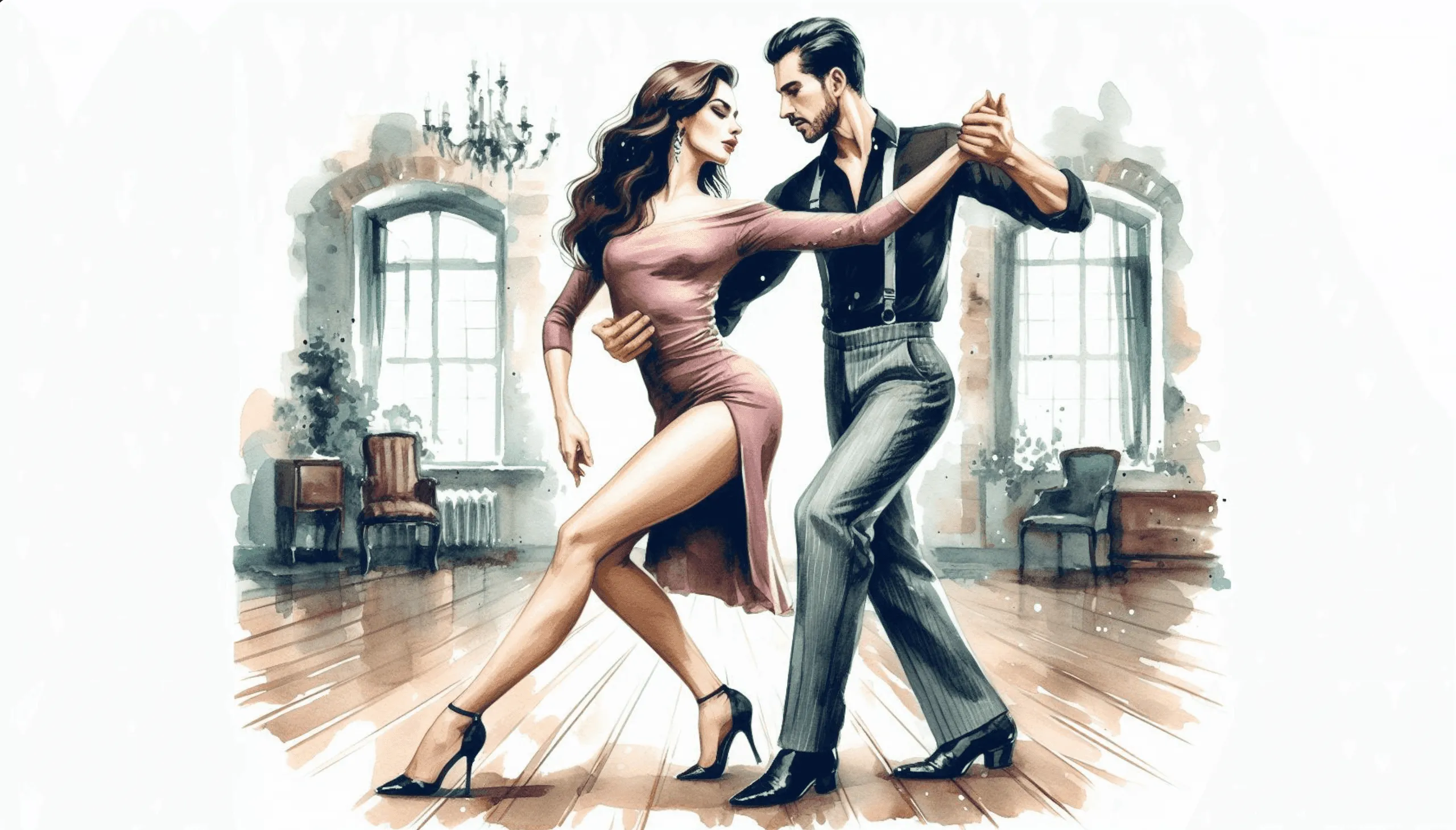 Couples dancing salsa image