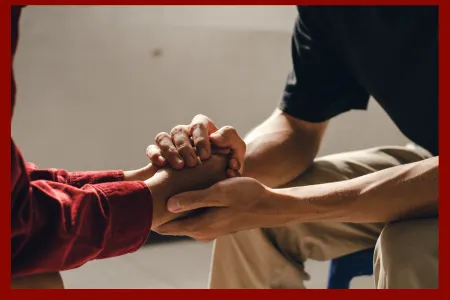 holding hands stock image