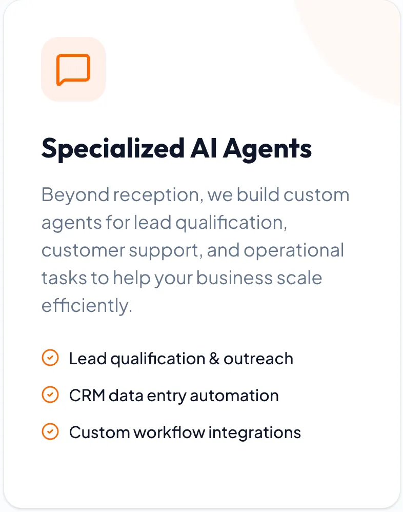 Description of Specialist Ai agents with built points