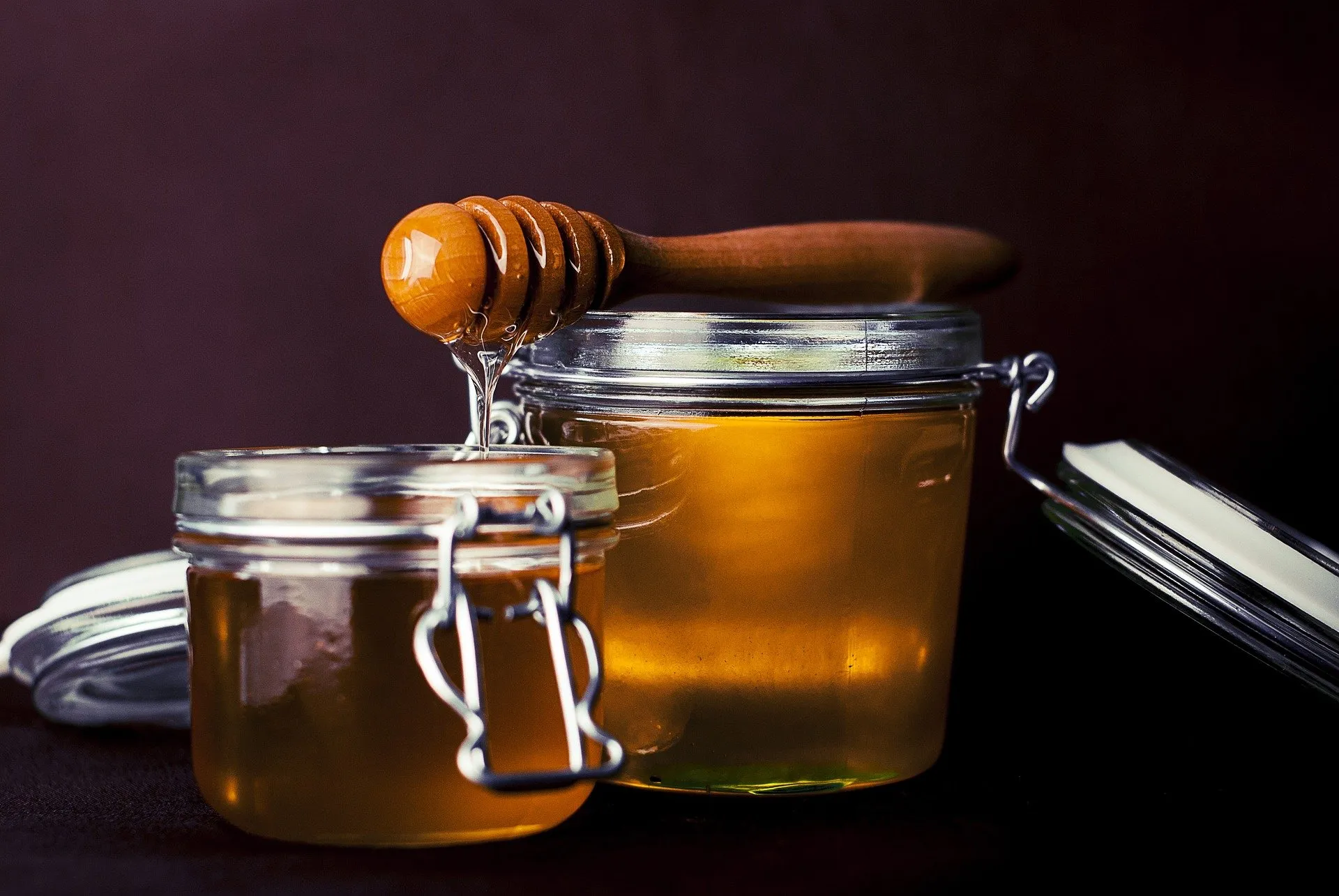 Raw honey in a jar