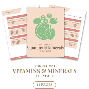 vitamins and minerals cheatsheet
