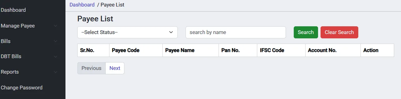 payee list sna sparsh