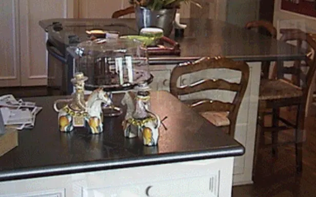 dark metal countertop