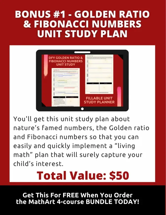 golden ratio fibonacci numbers unit study planner