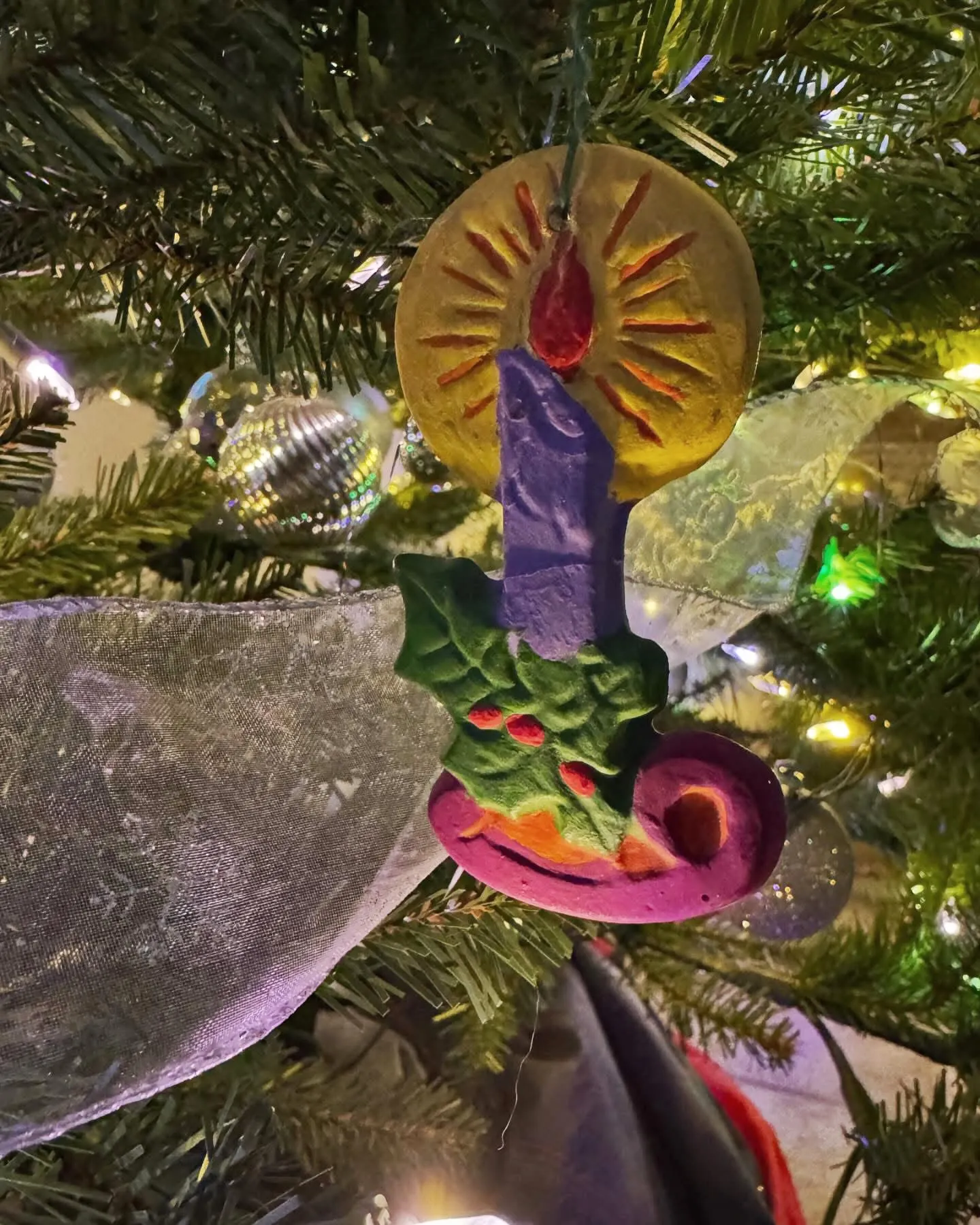 Christmas ornament painted by Donna Fox as a child