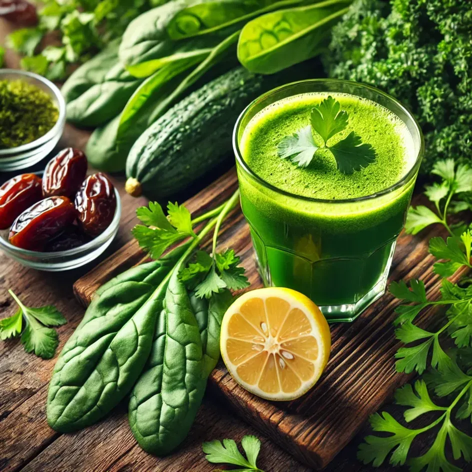 Green Zing Energy Boost Juice and Ingredients