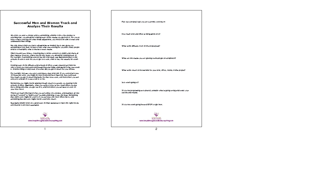 Success Habit analyze result Showcase