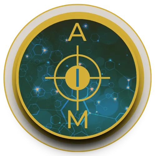 AIM logo stone