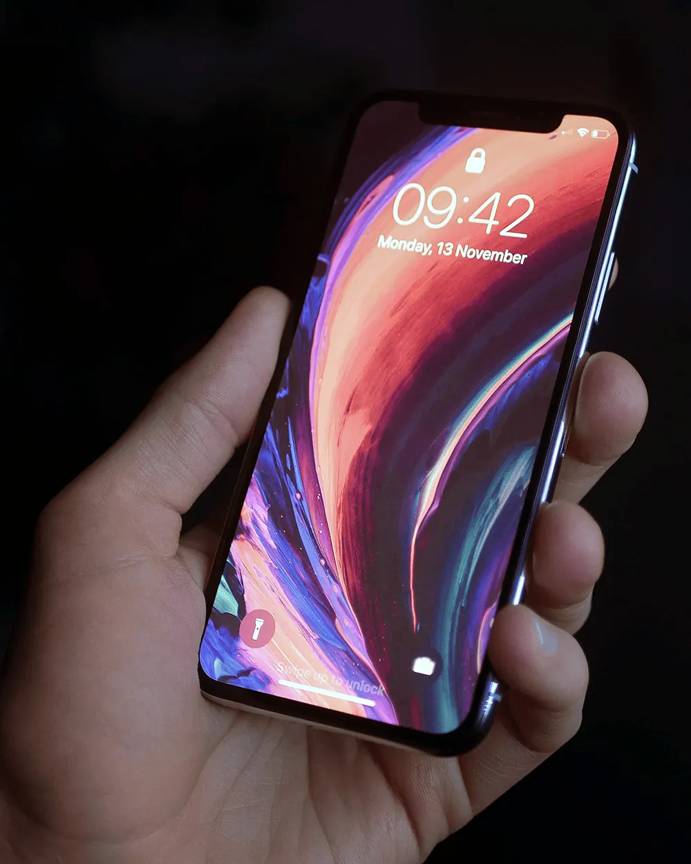 hand holding mobile phone