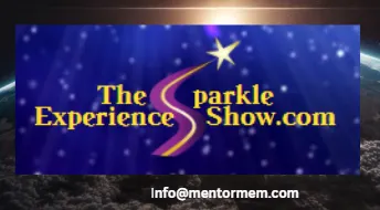 Galaxy Blue Background with The Sparkle Experience Show with S-Logo where the 