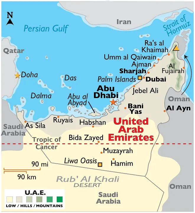 United Arab Emirates map