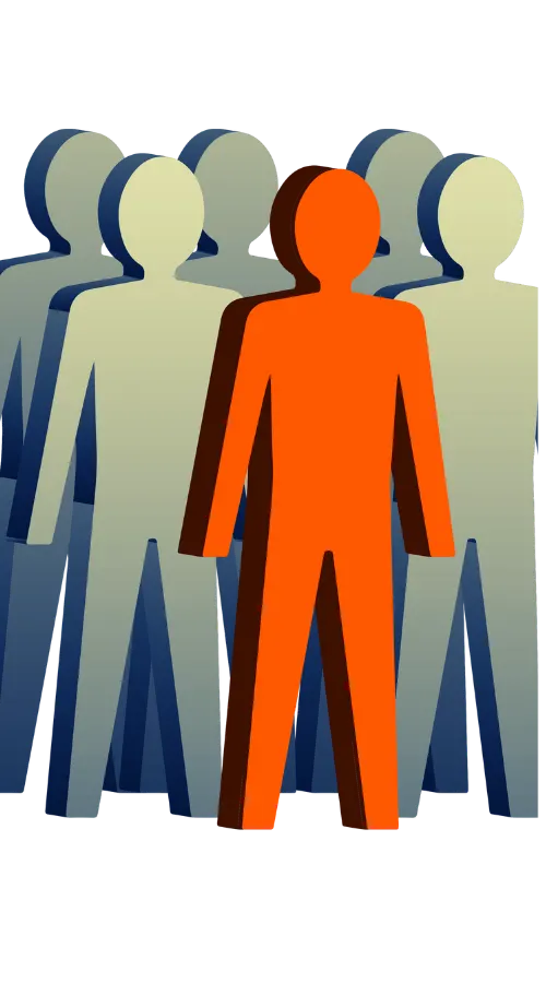 Outline figures of leaders