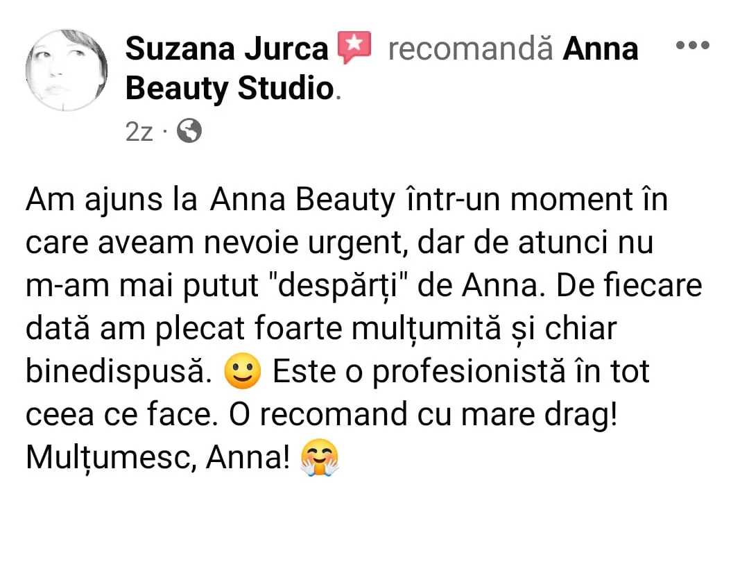 recenzie facebook annabeautystudio.ro