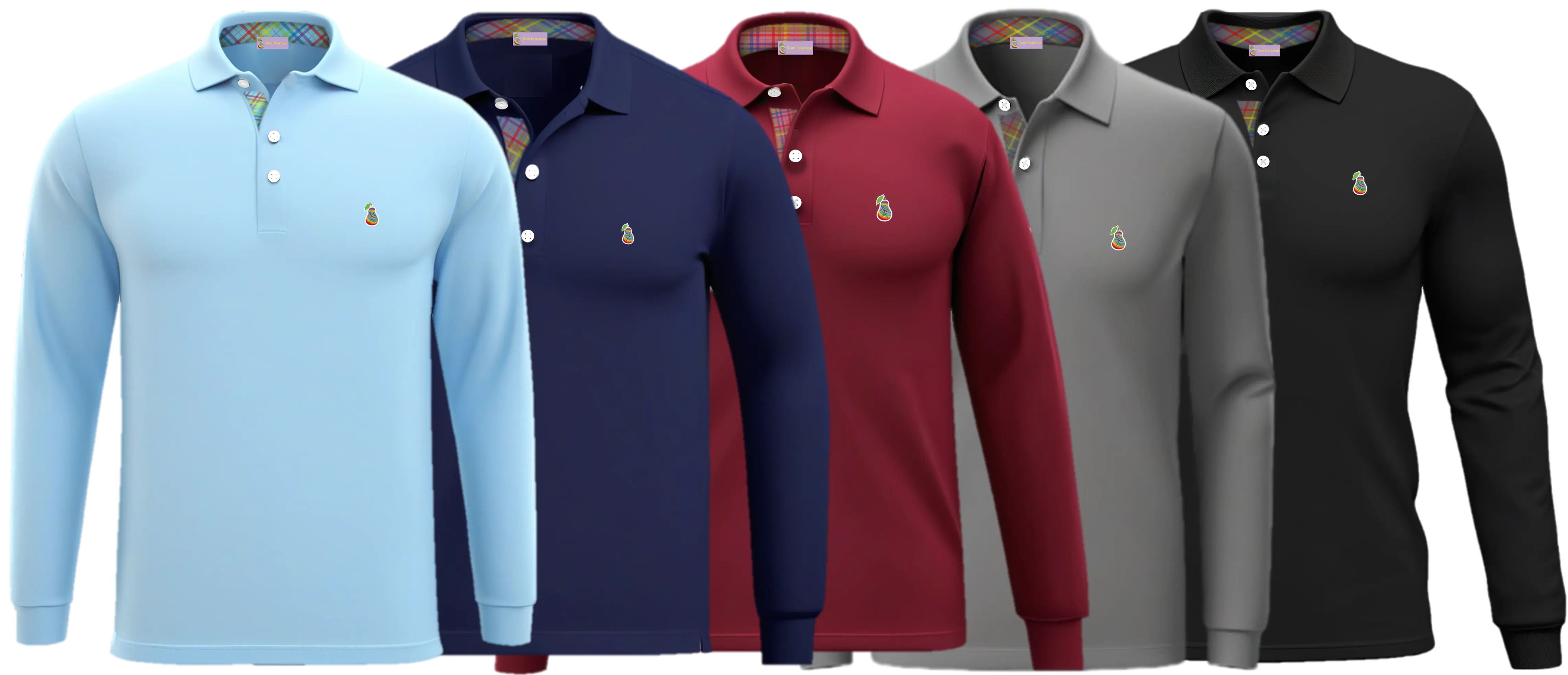 Line of Long sleeve Tom Pearman Polo shirts