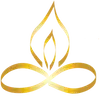 InnerFire Visioning logo - gold infinity symbol with inner and outer flame above center