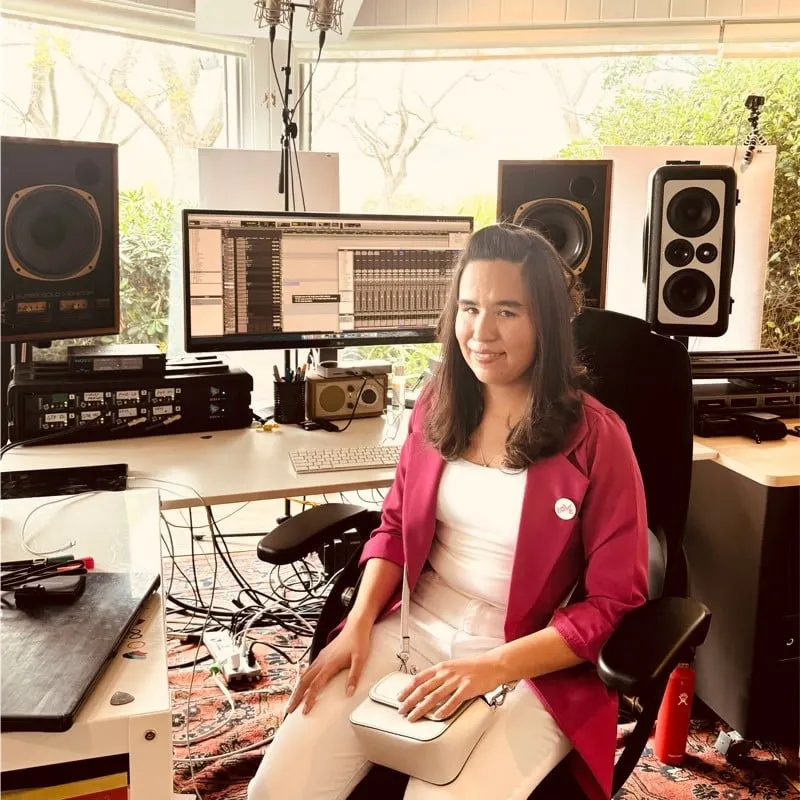 Mchelle in her audio studio