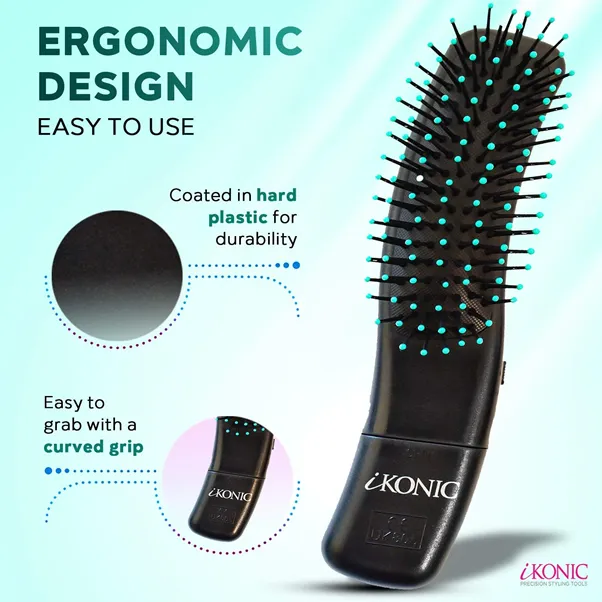 IKONIC 3-in-1 Vibrating Hair Growth Brush – Scalp Massager Hair Regrowth & Detangling Brush – 2 Speeds Aid Headaches, Neck/Back Pain, Hair Loss Solution...