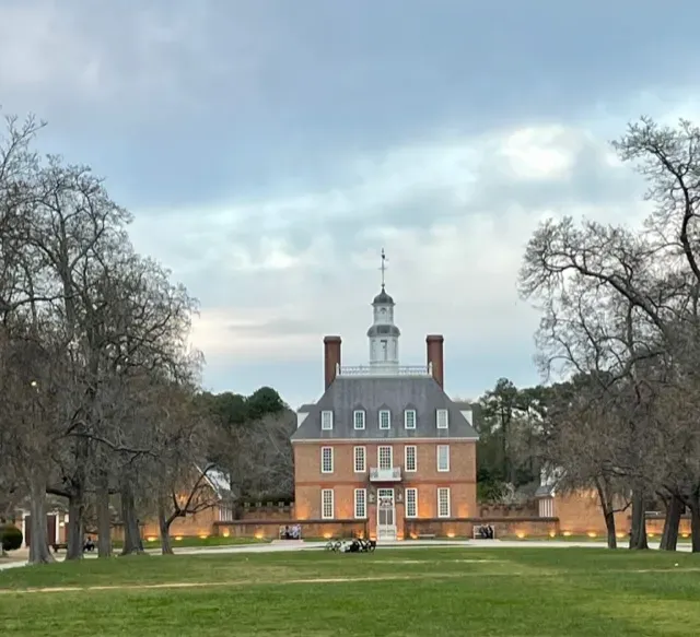 Governors Palace view from the Palace Green in Colonial Williamsburg Virginia