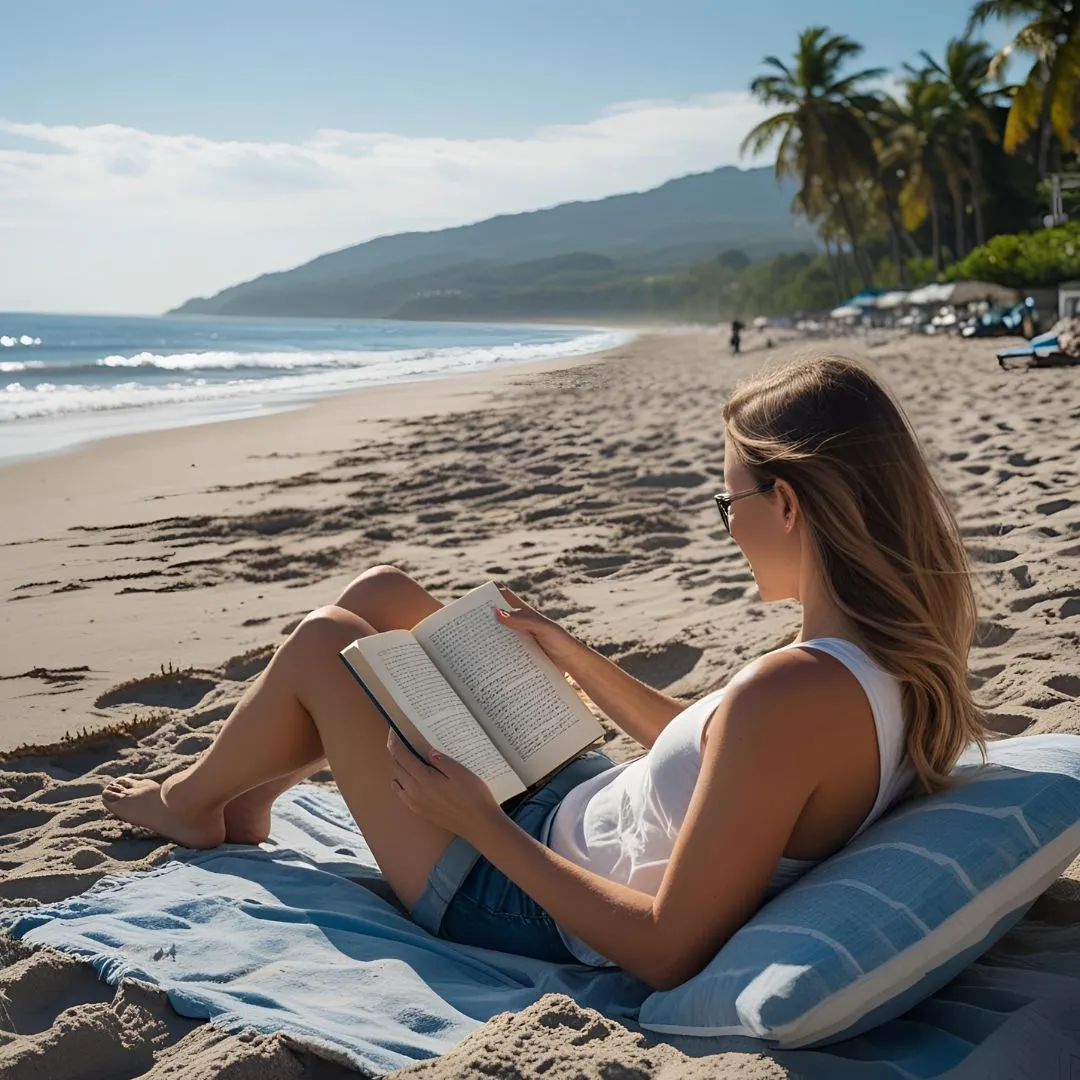 A woman reading her favorite book
