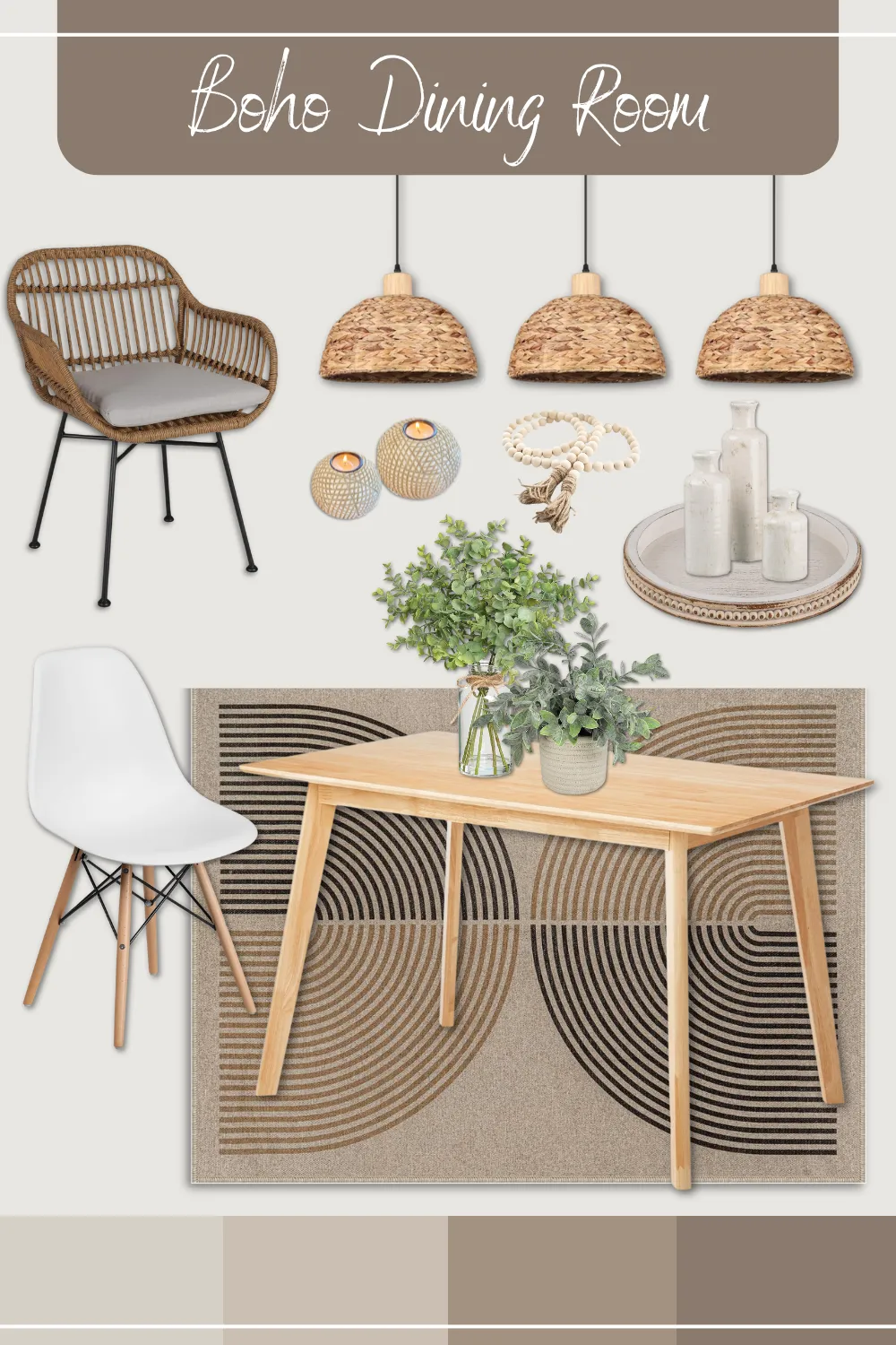 Boho Dining Room Inspiration Mood Board