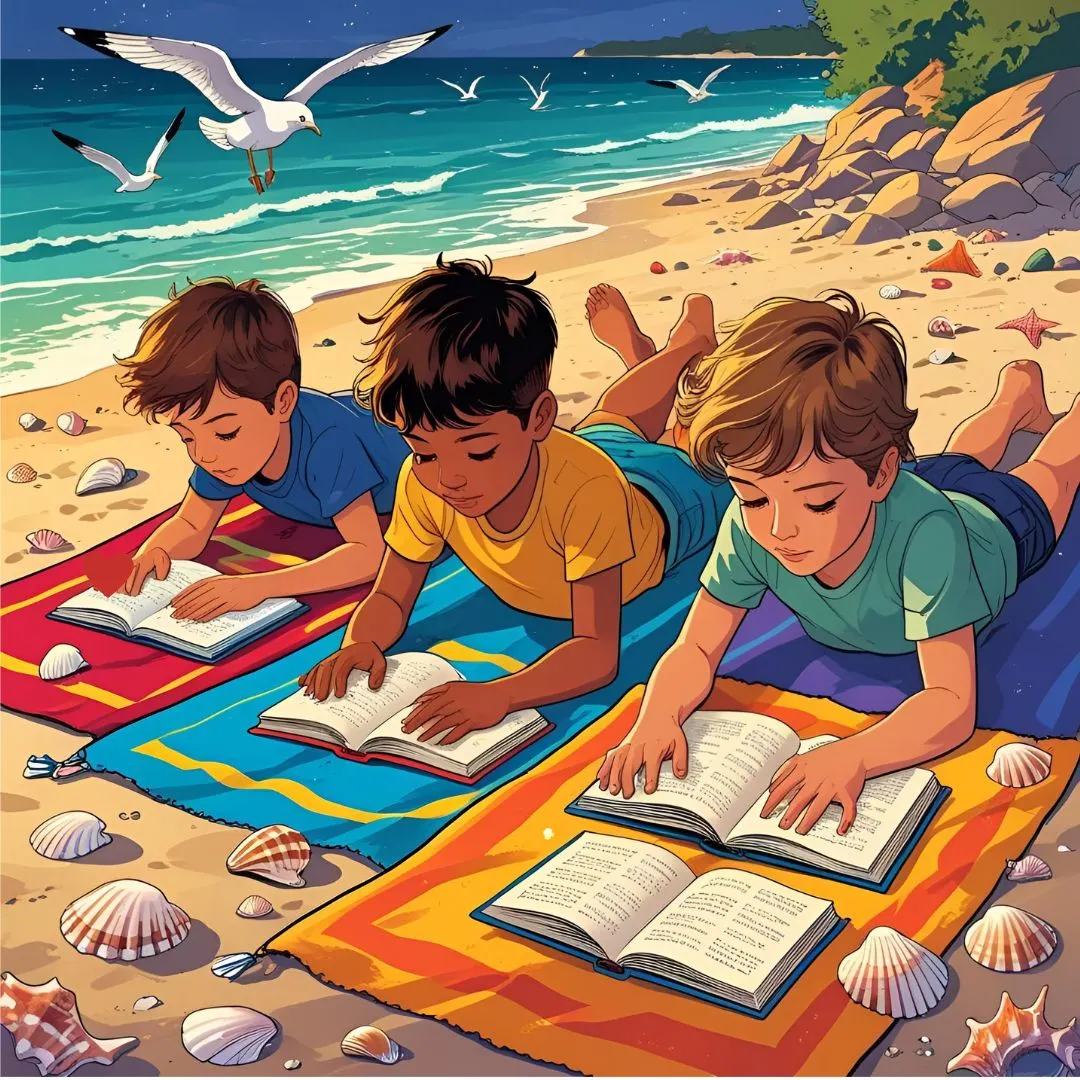 Kids enjoys their learning time at the beach