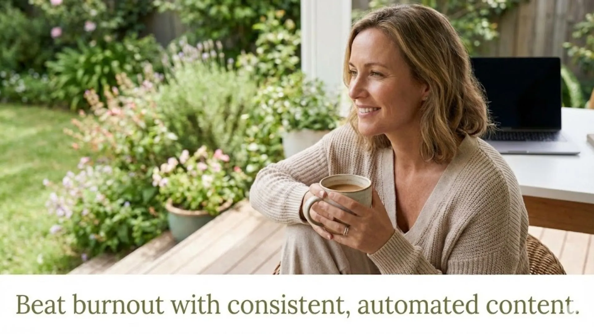 Therapist enjoying time away from work after automating content creation with Expert AI Prompts.