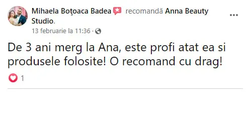 recenzie facebook annabeautystudio.ro