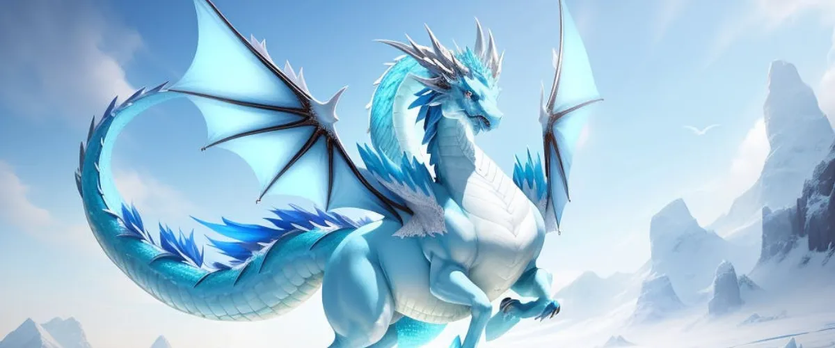 ice dragon looking right during the day