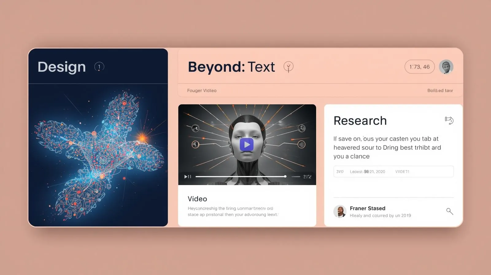 A collage of the top AI websites for business, showcasing AI tools for content creation in design, video, and research.
