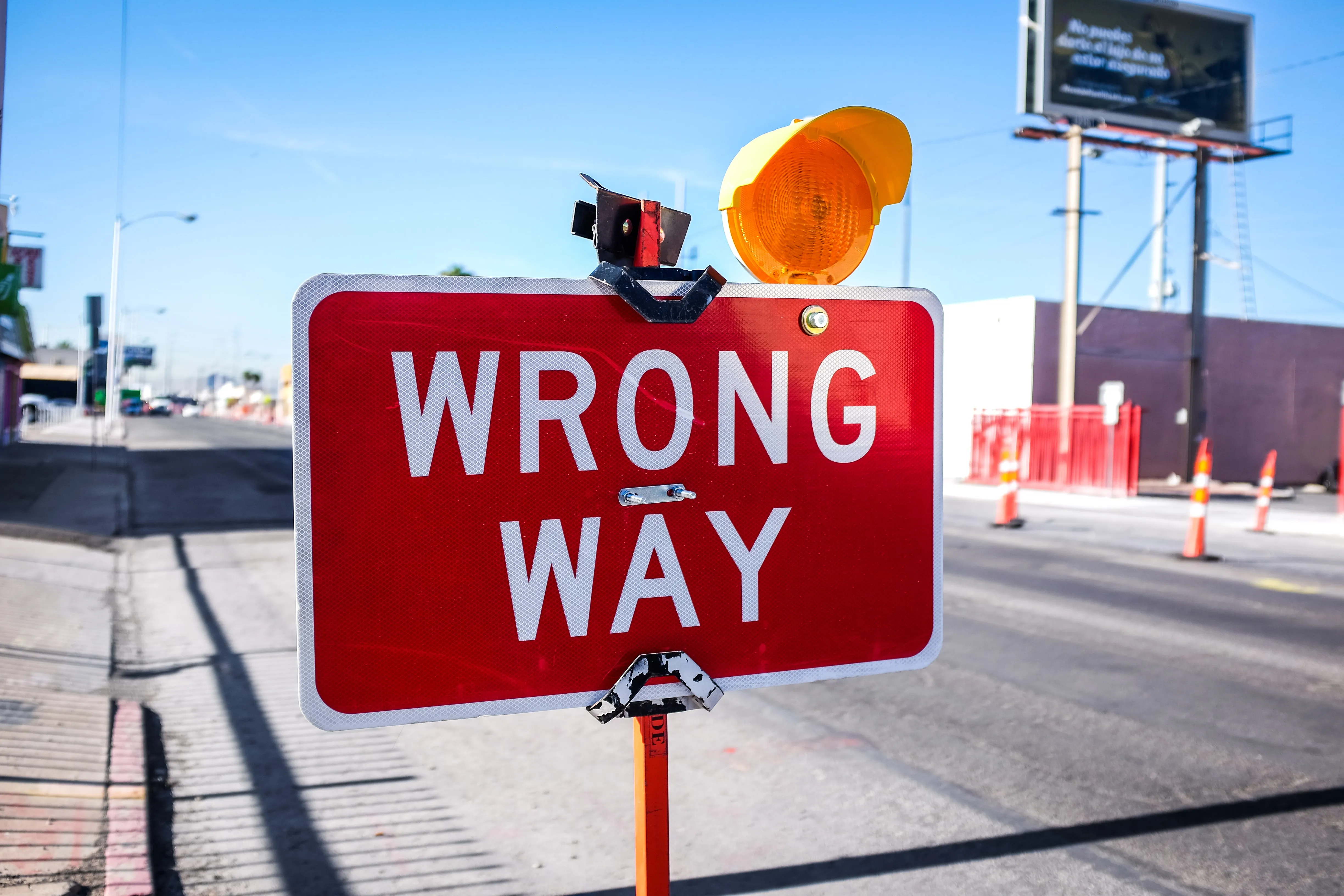 sign saying the wrong way