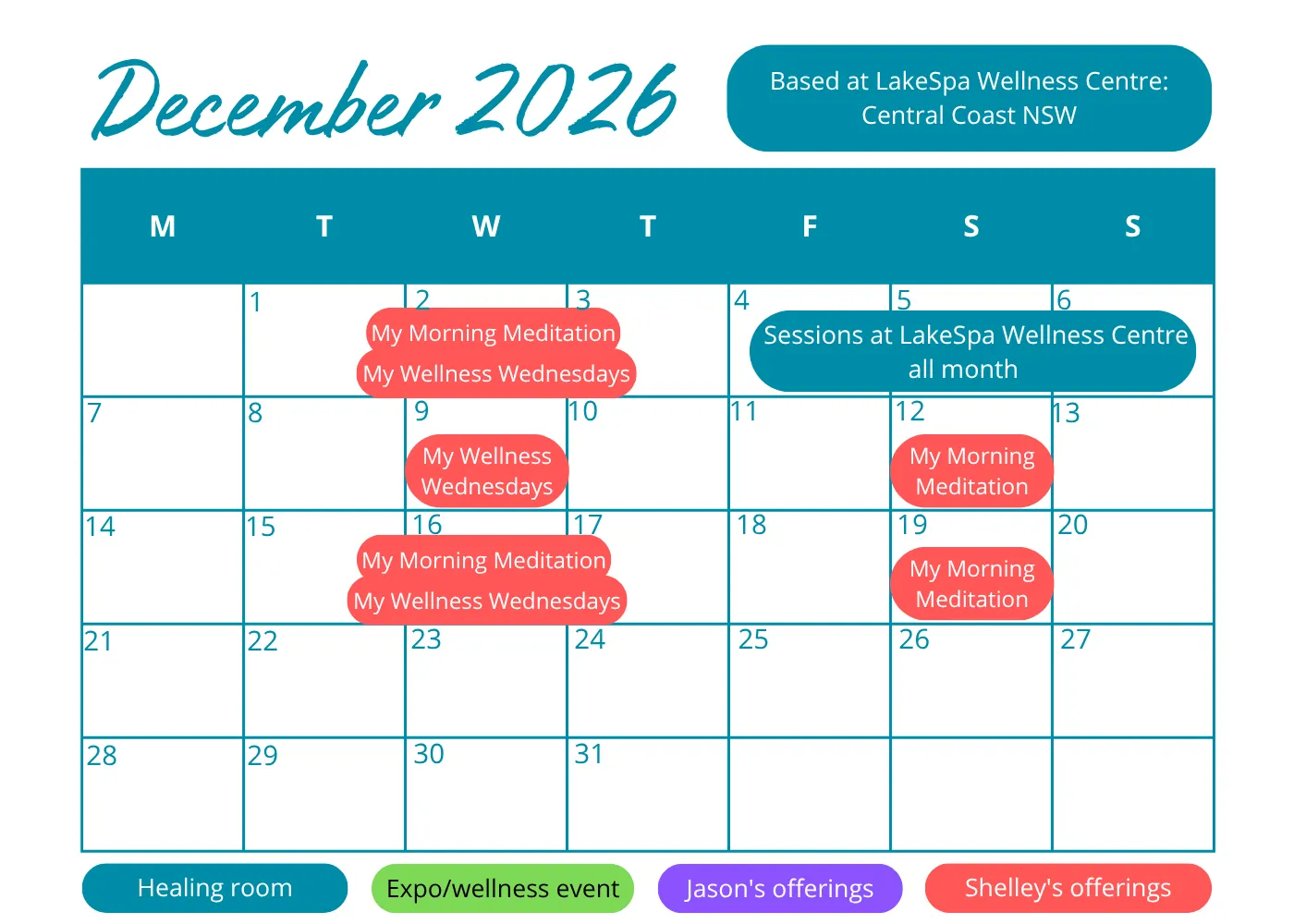 Divine Balance Calendar of Events Dec 2026