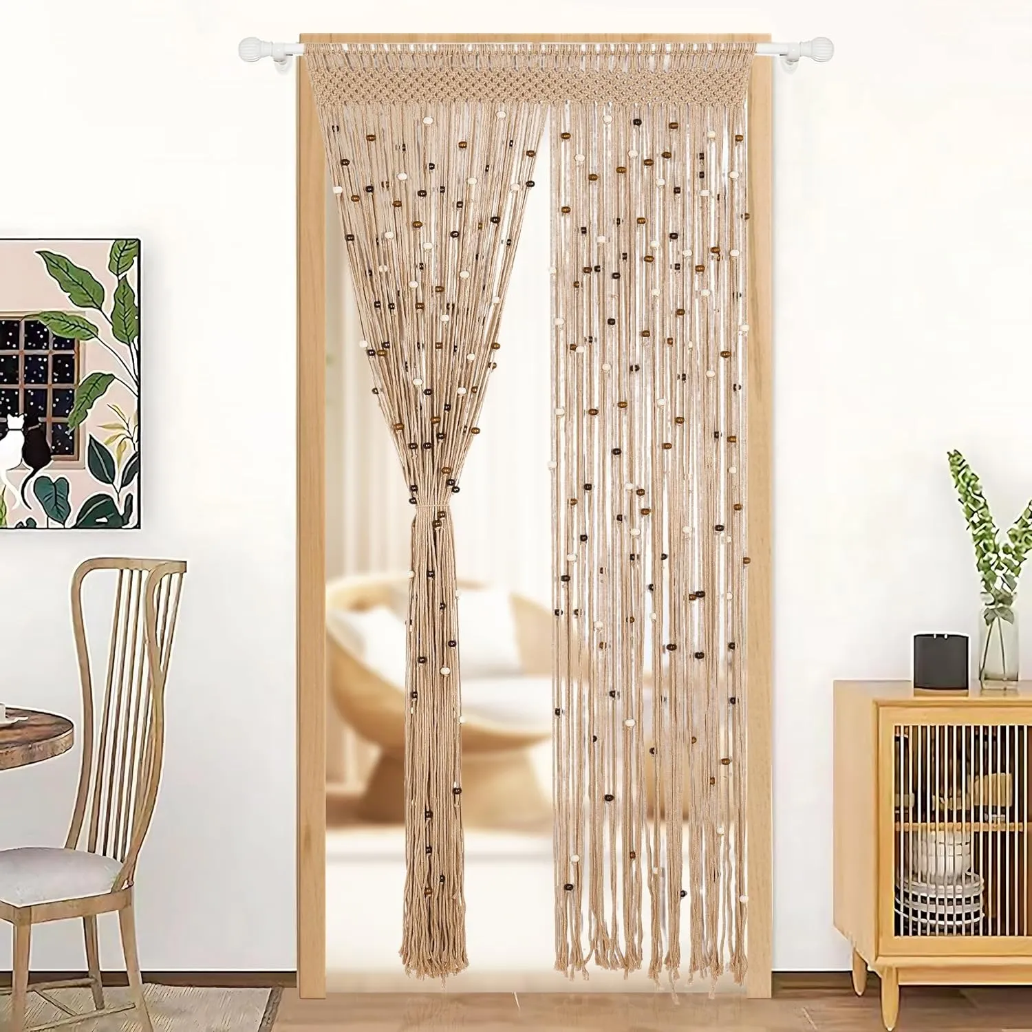 Neutral Beaded Curtains