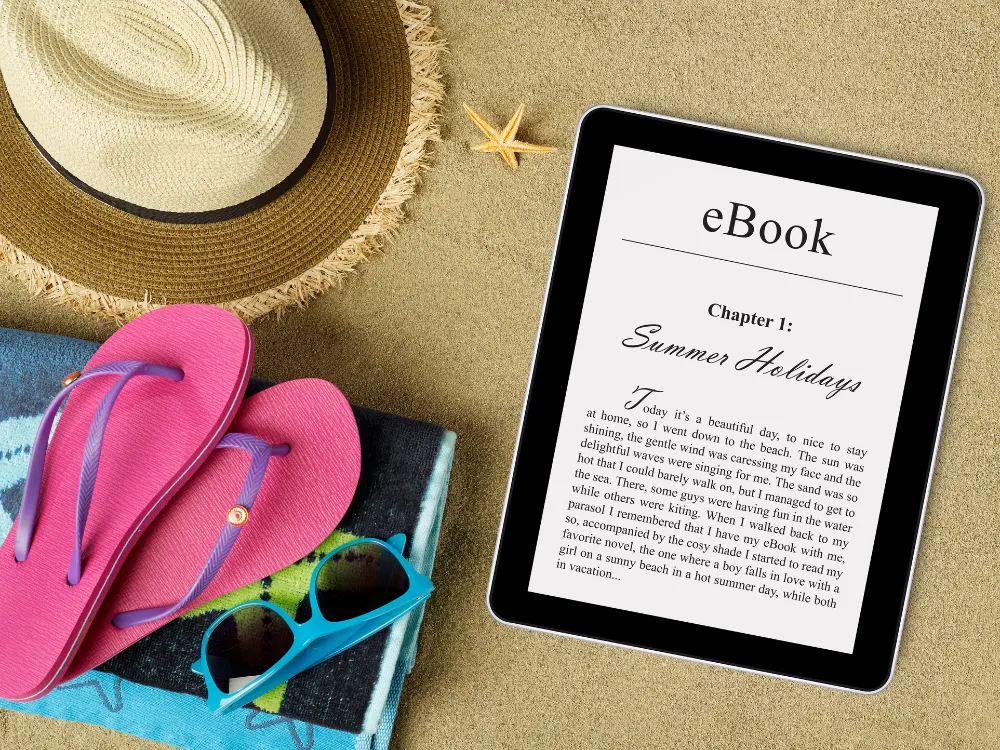 ebook on beach