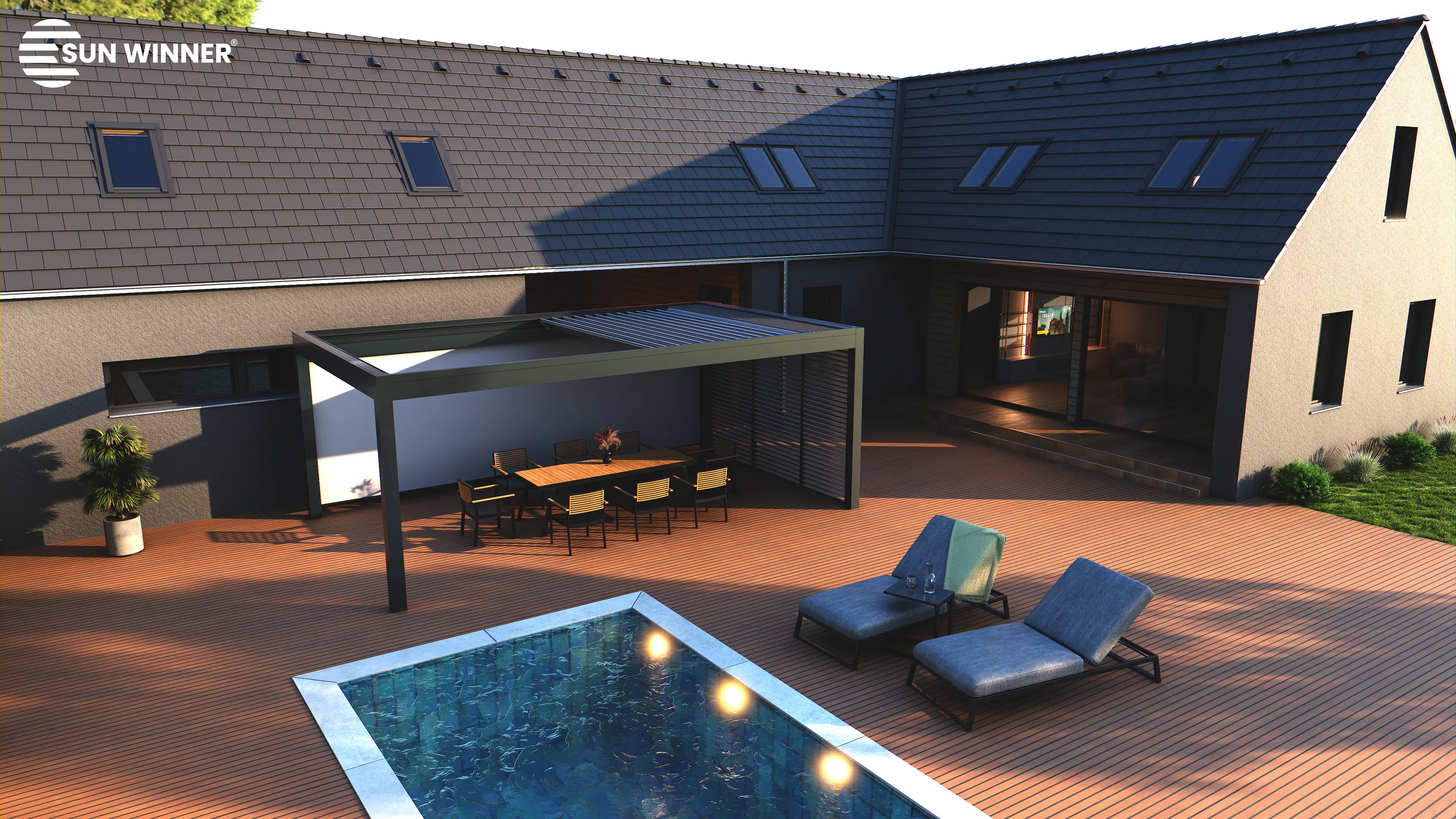 pergola z odmičnimi lamelami