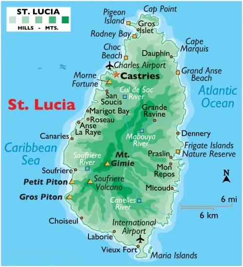 Saint Lucia Map