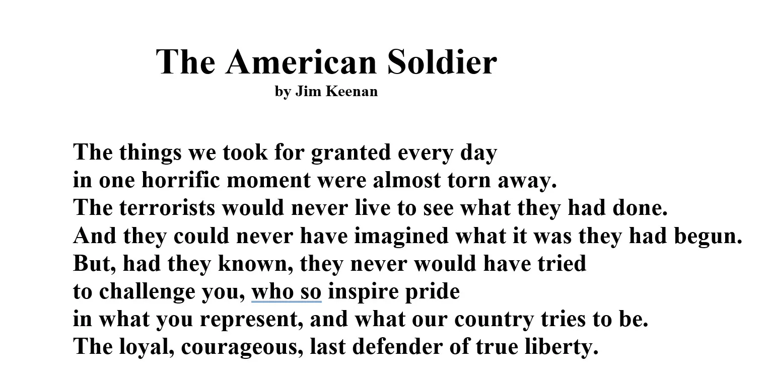 The American Soldier: An Original Poem by Jim Keenan Poet With A Point 
