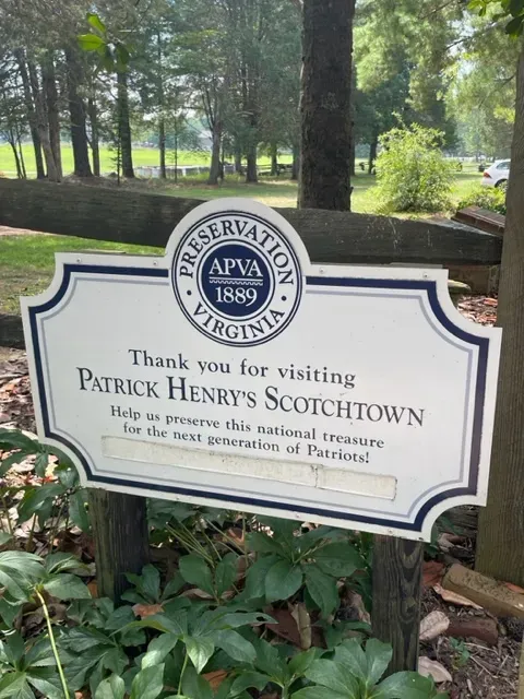 Preservation Virginia's vistitor sign at Patrick Henry's Scotchtown.